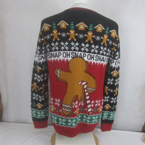Ugly Christmas Sweater Mens pullover Large funny gingerbread man office party - Picture 6 of 8